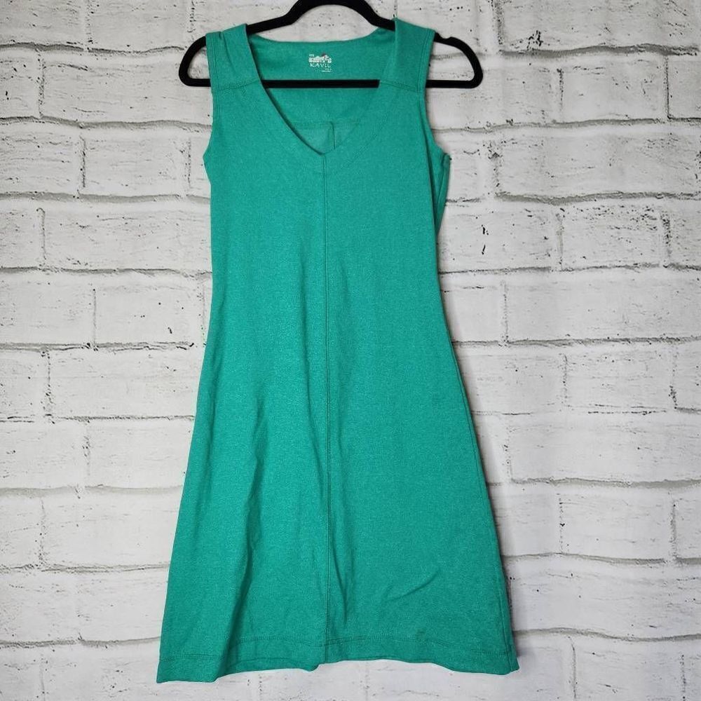 Kavu Eve V-Neck Sleeveless Tank Dress Teal Green Size XXS Outdooe Womens Stretch